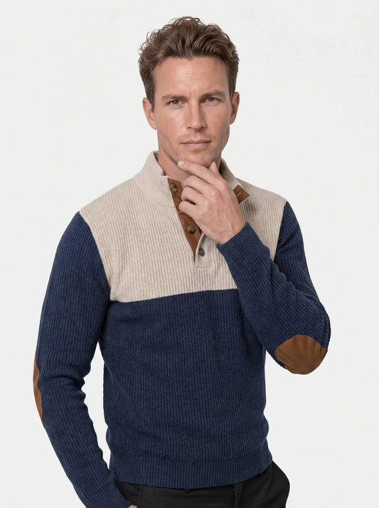 High Collar Corduroy Retro Pullover
