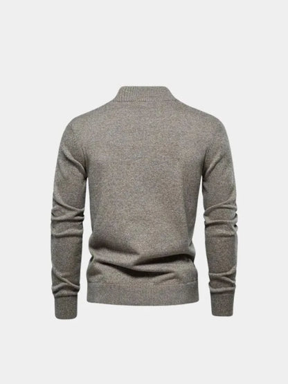 Knitted Stand Collar Cotton Cardigan