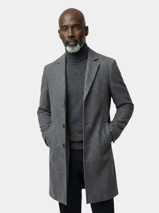 Mens Wool Blend Trench Coat