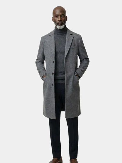 Mens Wool Blend Trench Coat