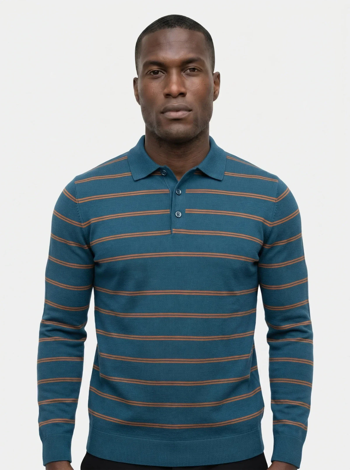 Navy Sunset Striped Polo