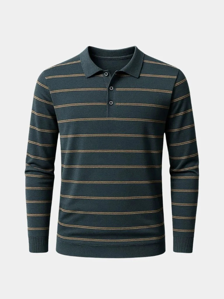 Navy Sunset Striped Polo