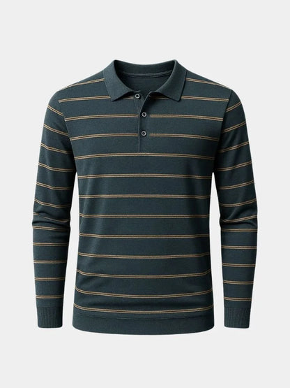 Navy Sunset Striped Polo