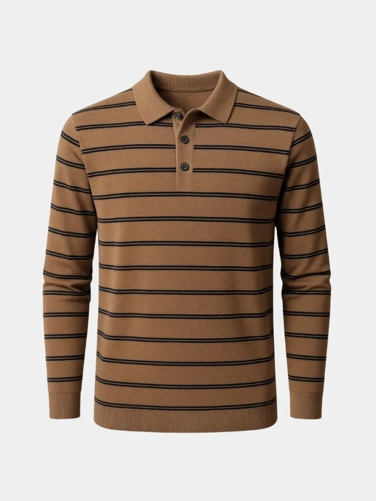 Navy Sunset Striped Polo