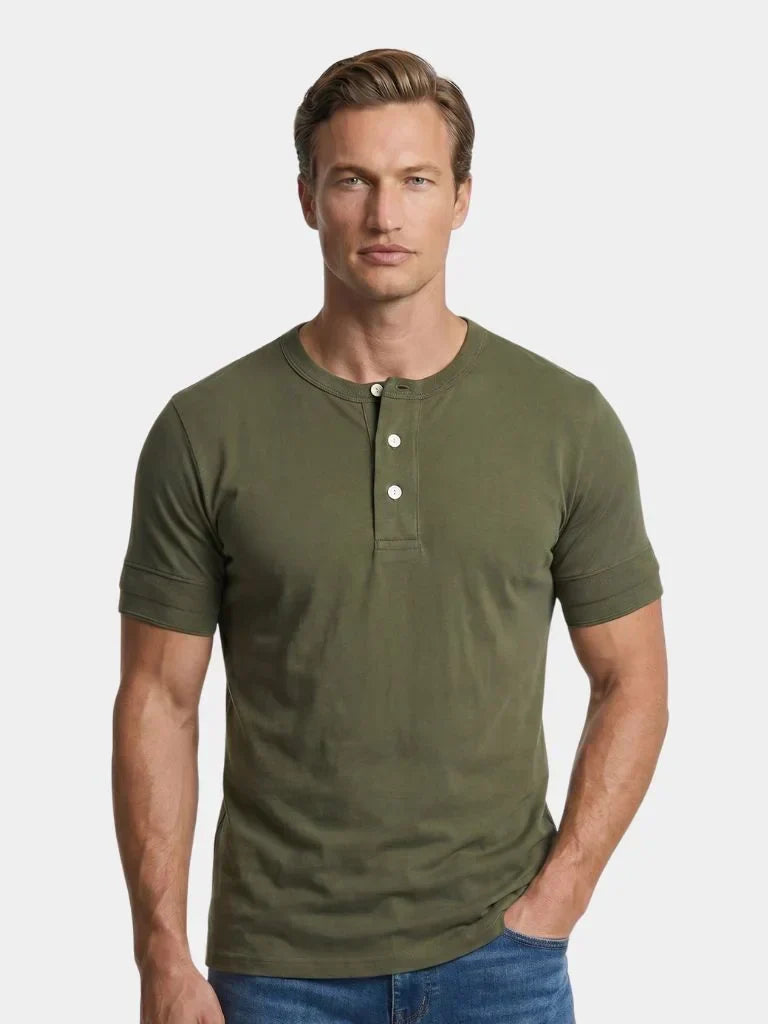 Pure Cotton Henley T-Shirt