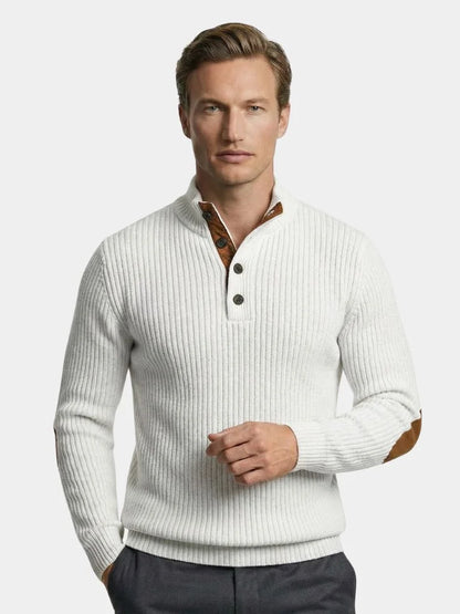 Refined High Collar Henley Sweater