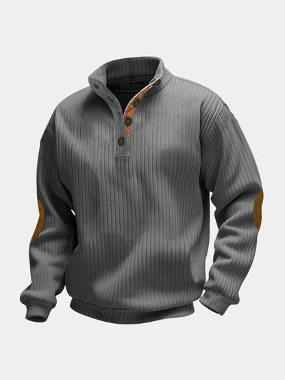 Refined High Collar Henley Sweater