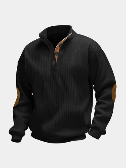 Refined High Collar Henley Sweater