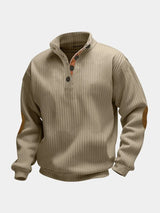 Refined High Collar Henley Sweater