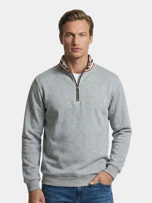 Regent Striped High Collar Pullover