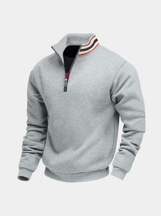 Regent Striped High Collar Pullover
