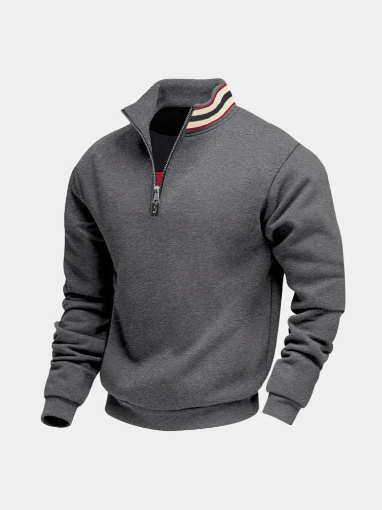 Regent Striped High Collar Pullover