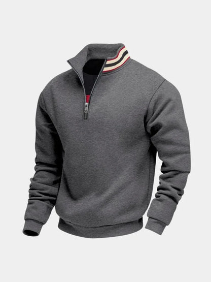 Regent Striped High Collar Pullover