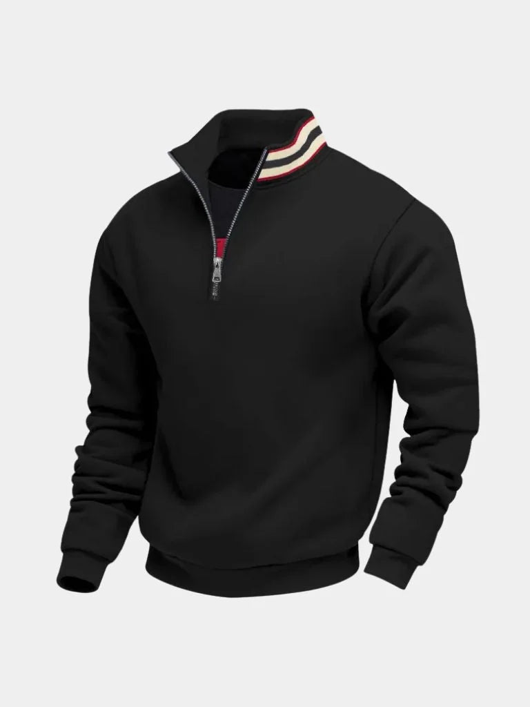 Regent Striped High Collar Pullover