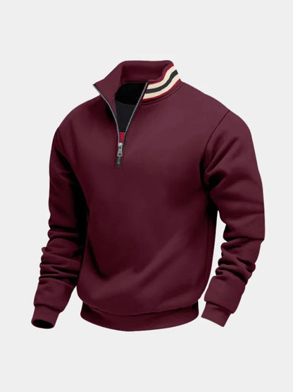 Regent Striped High Collar Pullover