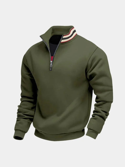 Regent Striped High Collar Pullover