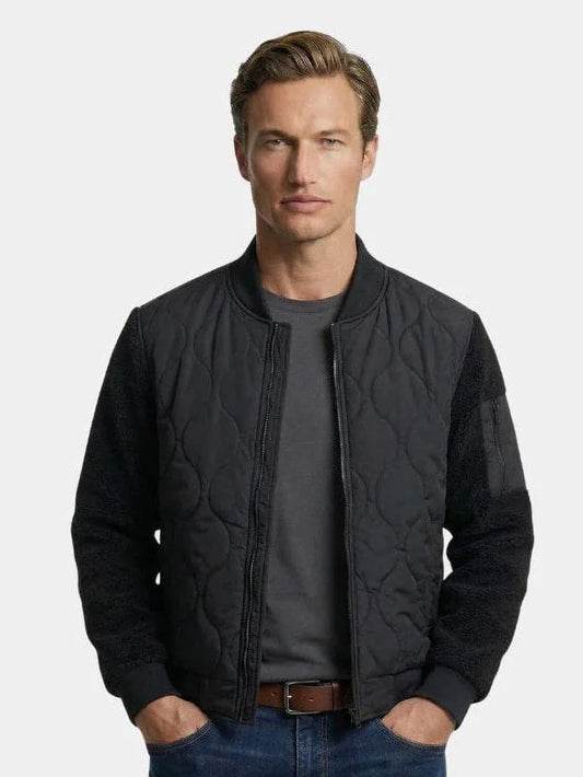Sherpa Sleeves Padded Bomber Jacket