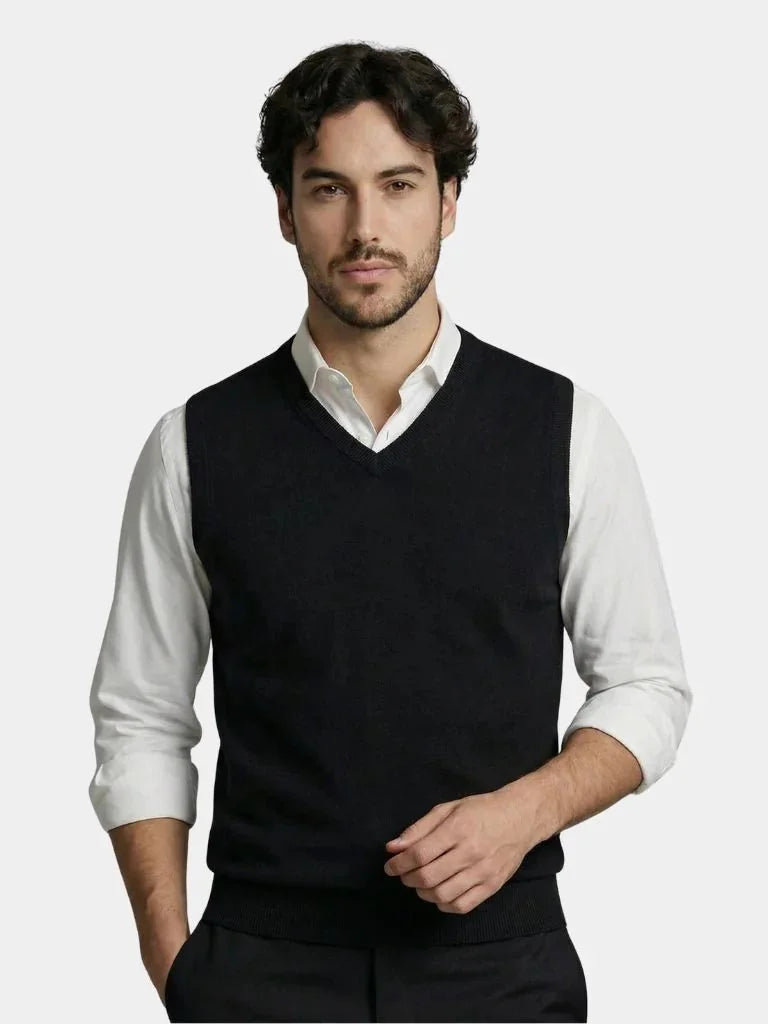 100% Cashmere V Neck Knit Vest