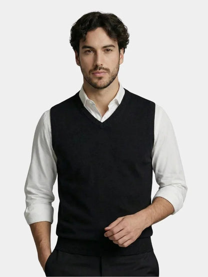 100% Cashmere V Neck Knit Vest
