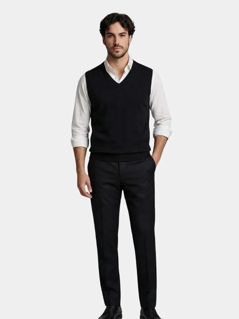 100% Cashmere V Neck Knit Vest