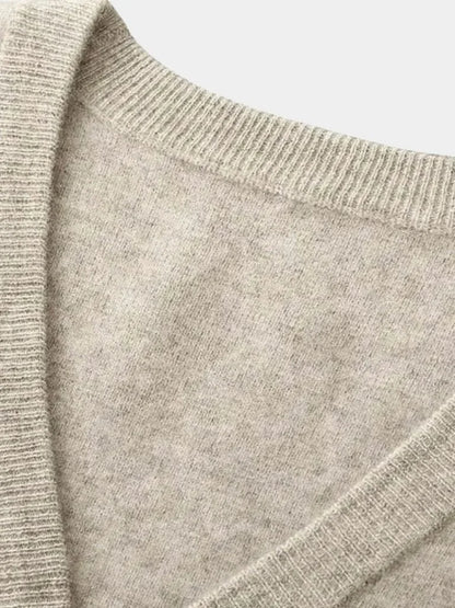 100% Merino Wool V Neck Knitwear Cardigan Sweater