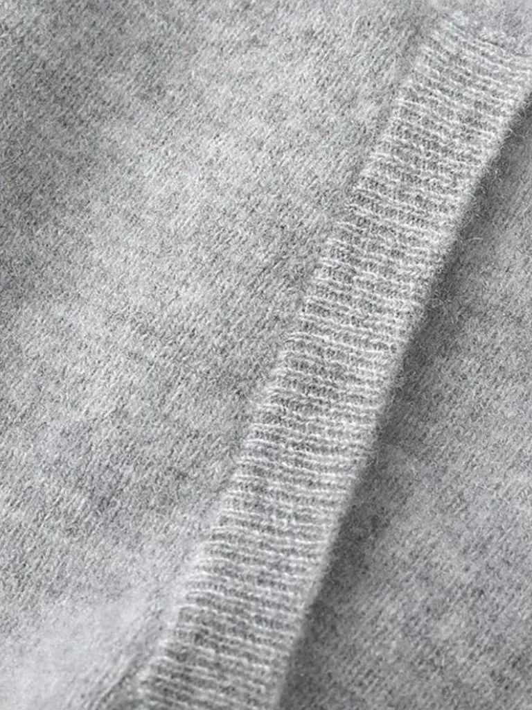 100% Merino Wool Zip Solid Color Sweater