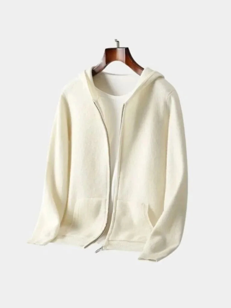 100% Merino Wool Zip Solid Color Sweater