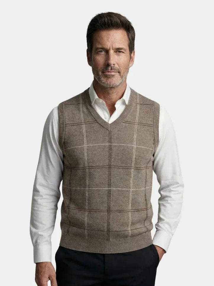 Academic Checkered Knit Vest