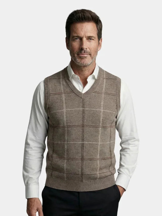 Academic Checkered Knit Vest