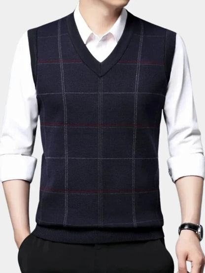 Academic Checkered Knit Vest