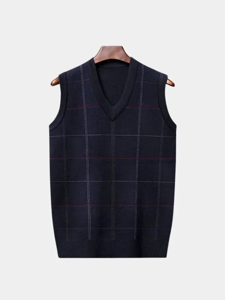 Academic Checkered Knit Vest