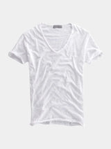 Albo Classic Linen V Neck T-Shirt