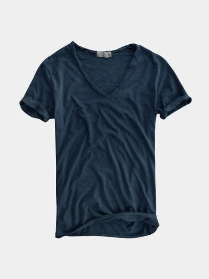 Albo Classic Linen V Neck T-Shirt