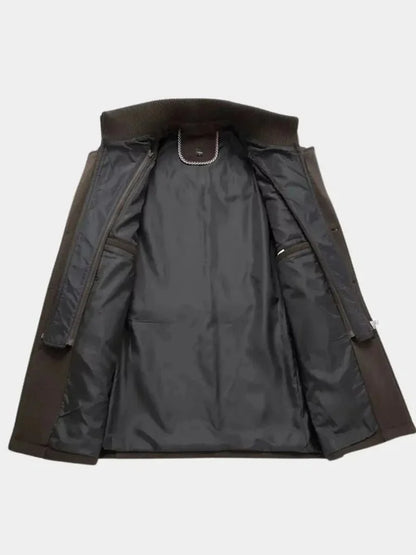 Aristocratic Black Wool Overcoat