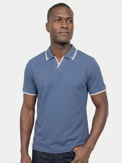Timeless Black V-Neck Polo