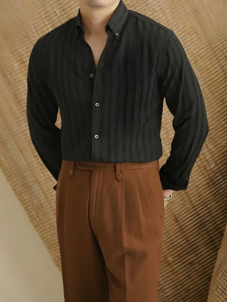 Striped Button Down Seersucker Shirt