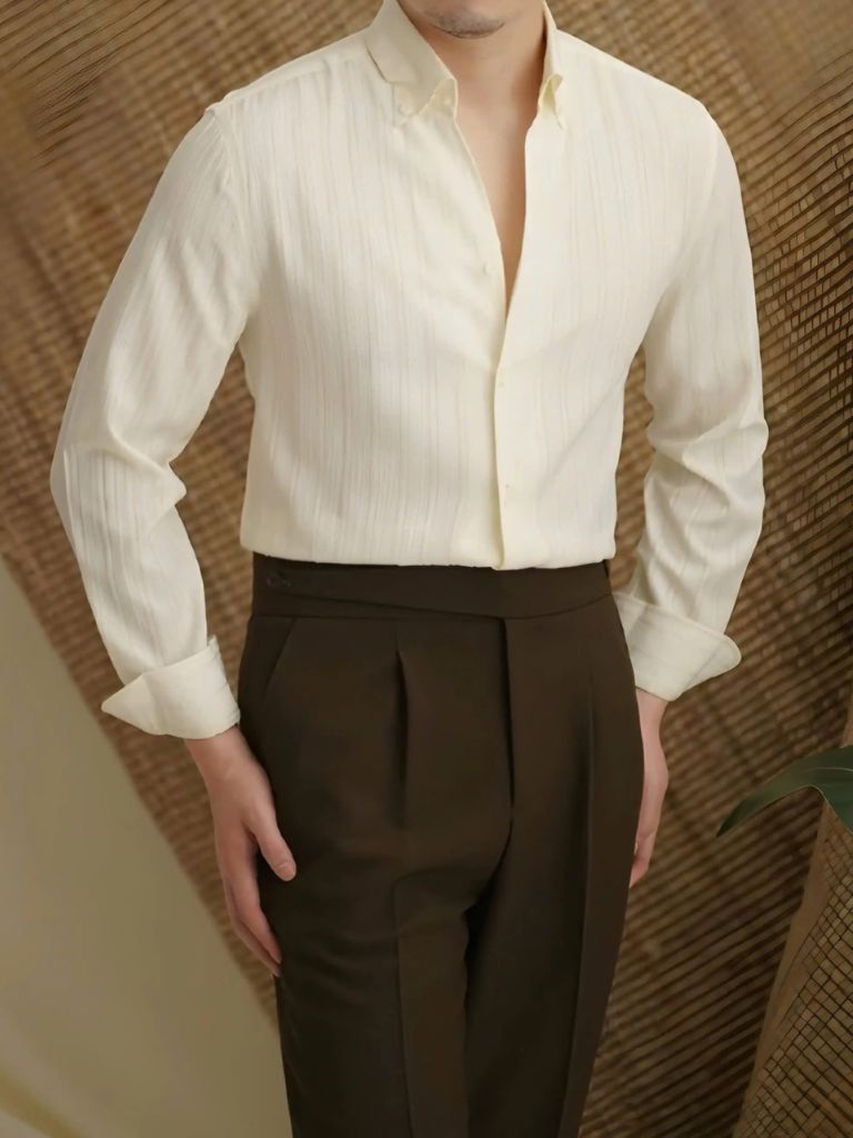 Striped Button Down Seersucker Shirt