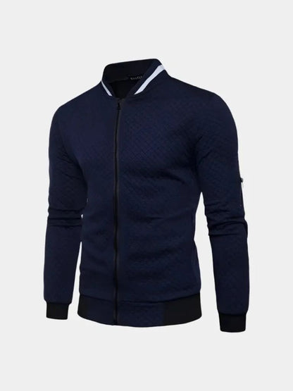 Textured Casual Bomber Jacket