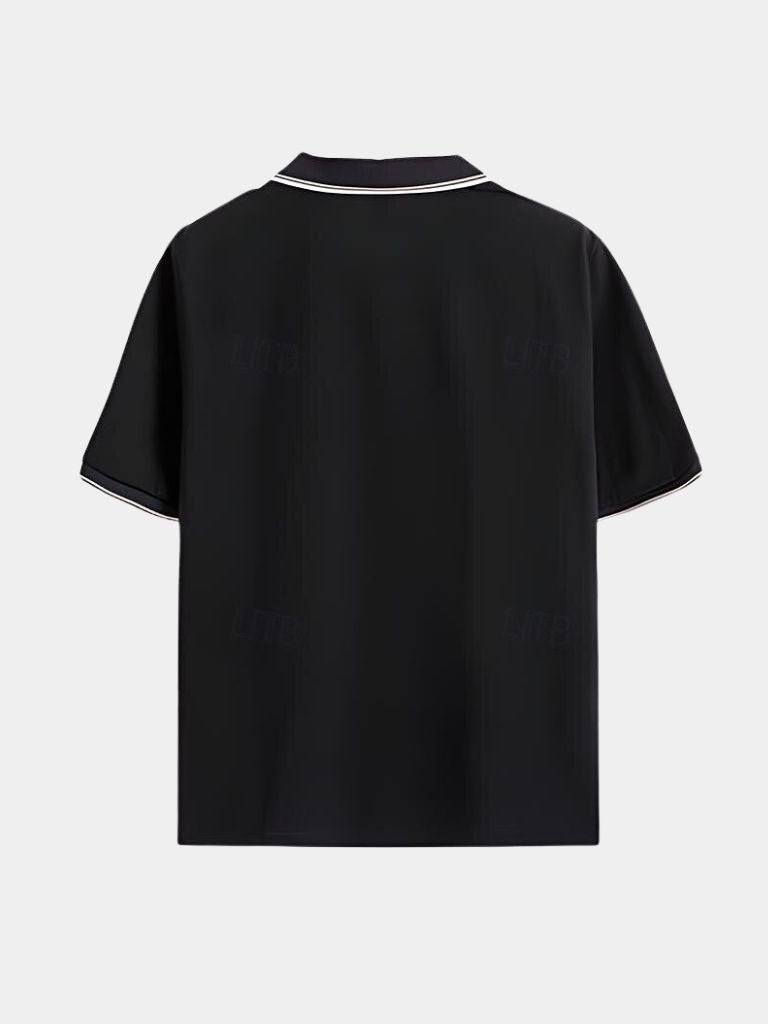 Timeless Black V-Neck Polo